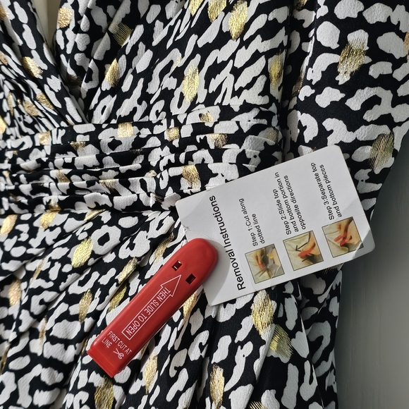 MAC DUGGAL PUFF SLEEVE LEOPARD PRINT MINI DRESS Size 2 - Picture 7 of 8